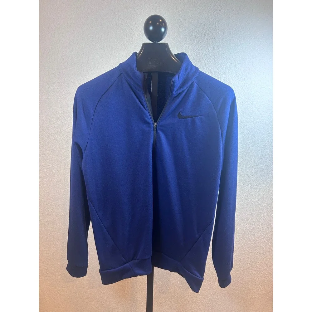 Nike Mens Dri-FIT Quarter Zip Pullover Royal Blue Training Top 860477-429 Size M